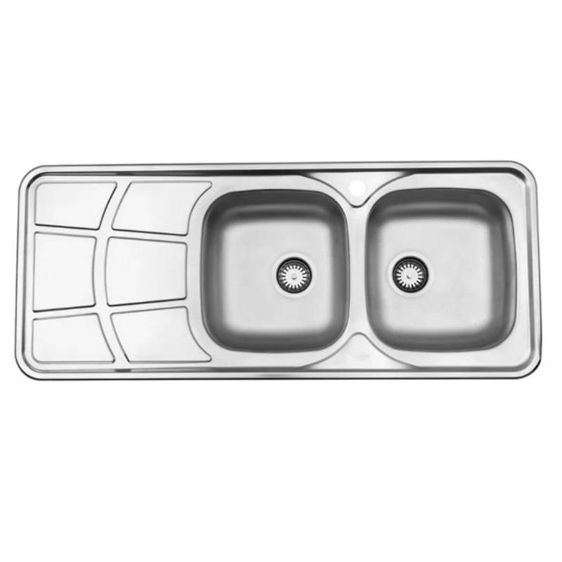 سینک ظرفشویی استیل توکار دو لگنه استیل البرز مدل 224