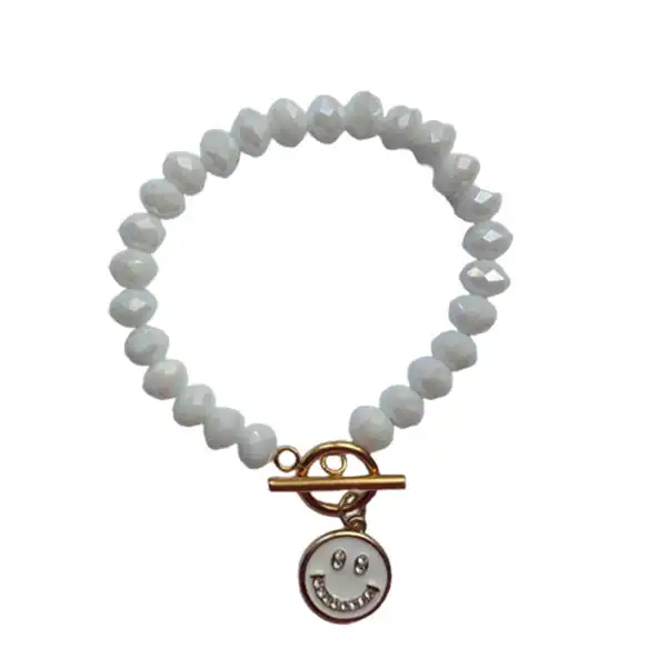 دستبند زنانه مدل آویز طرح صورتک با قفل تی کد HC182