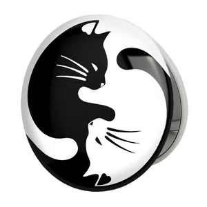 آینه جیبی خندالو طرح یین و یانگ مدل تاشو کد 6220 