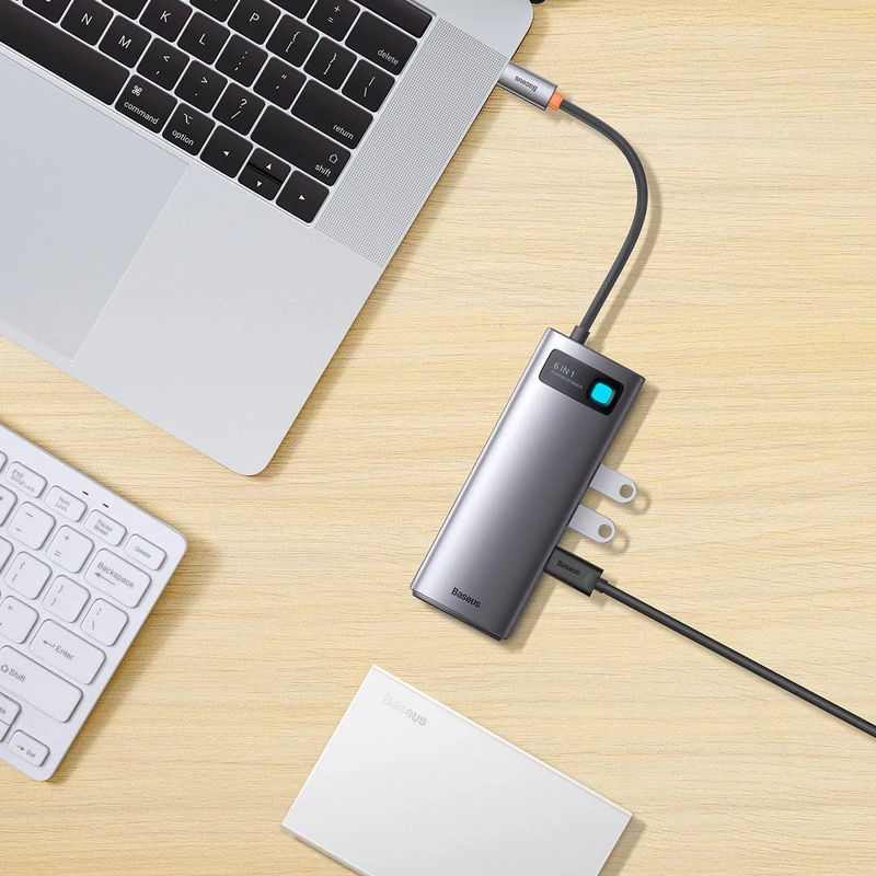 عکس شماره 4 : هاب 6 پورت usb-c باسئوس مدل cw0g