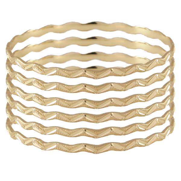 النگو زنانه مدل طلاروس کد BR528-SIZE3 بسته 6 عددی