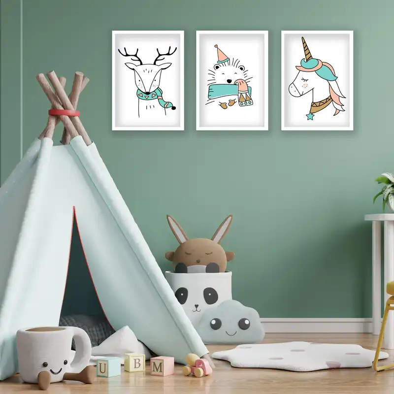 تابلو
کودک مدل حیوانات فانتزی کد LA-G3023 مجموعه 3 عددی