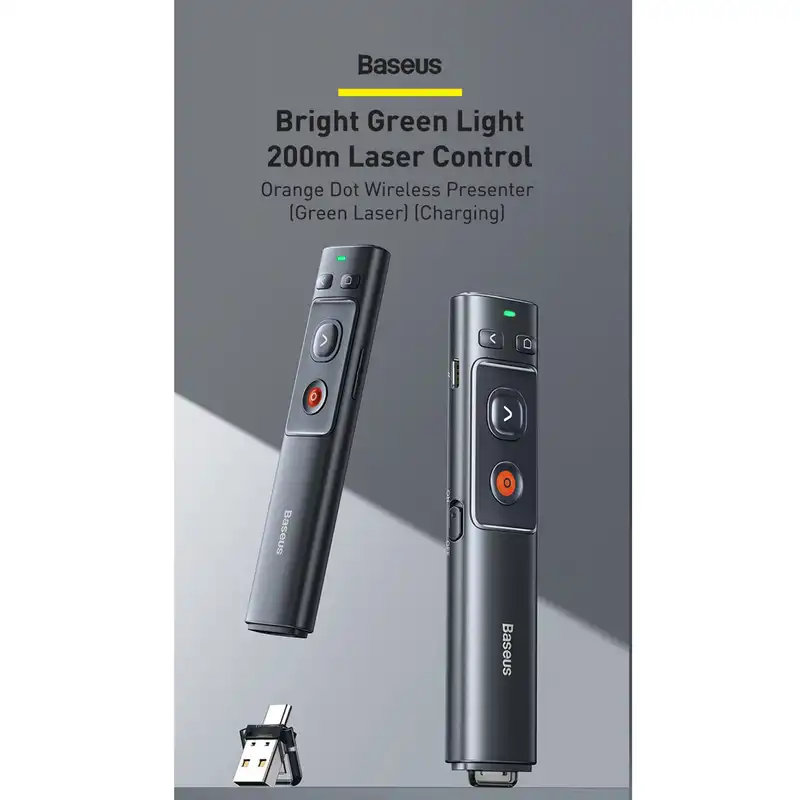 پرزنتر بی سیم باسئوس مدل WKCD010013 Green Laser