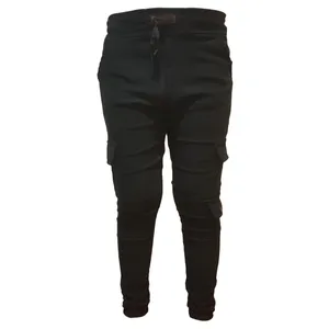 شلوار مردانه جامه آسمان آبی مدل اسلش هفت جیب رنگ 001 رنگ مشکی