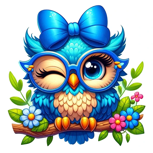 استیکر پارچه و لباس پاد آفرین طرح جغد بامزه کد 1452