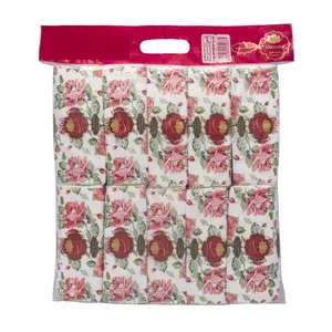 دستمال کاغذی 100 برگ رعنا مدل Rose بسته 10 عددی 