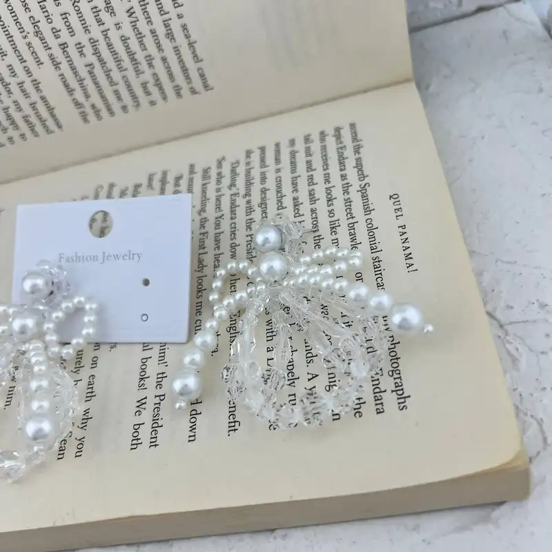 گوشواره زنانه مدل پاپیون مرواریدی کد E5245