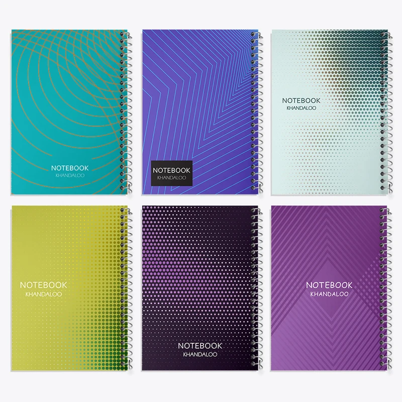 دفتر مشق 100 برگ خندالو طرح مدرن کد 4 مجموعه 6 عددی