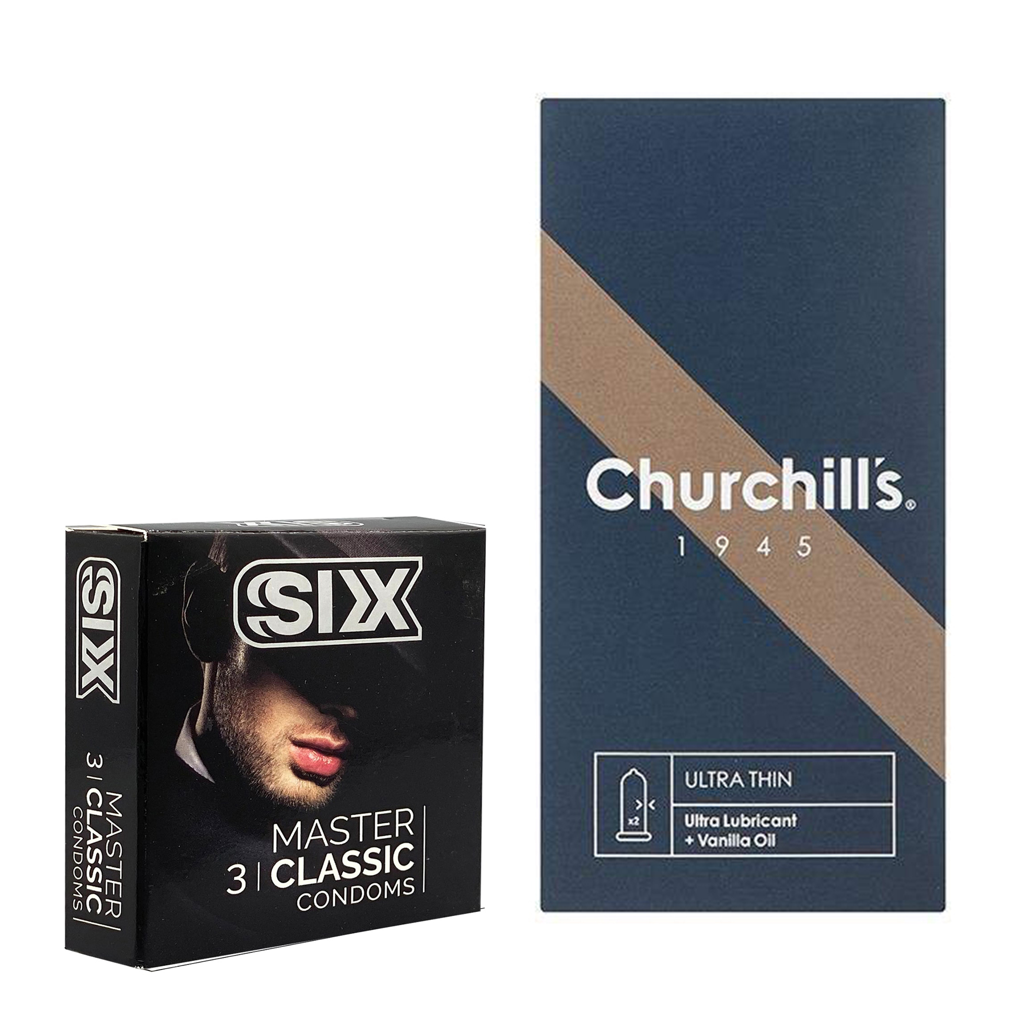 کاندوم چرچیلز مدل Ultra Thin بسته 12 عددی به همراه کاندوم سیکس مدل کلاسیک بسته 3 عددی 