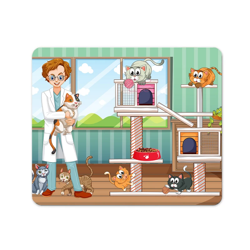 ماوس پد پاد آفرین مدل دامپزشک پت شاپ کد P545 سایز 19*24 سانتی متر