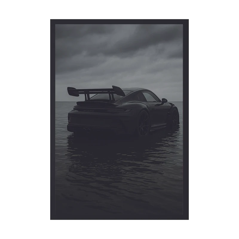 تابلو طرح پورشه کد 01 فریم مشکی