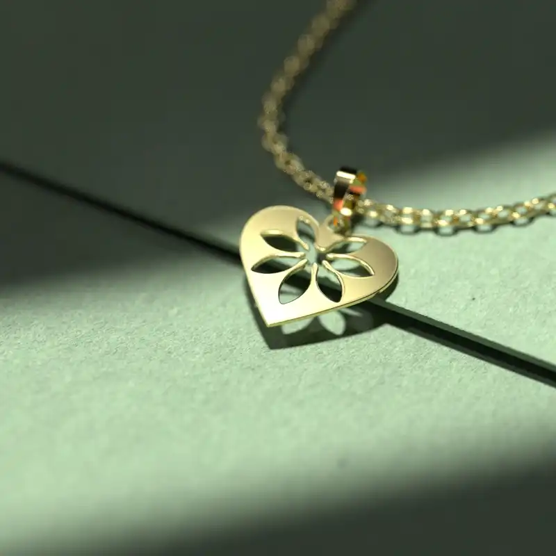 گردنبند طلا 18 عیار زنانه مدوپد مدل گل کد CA11121