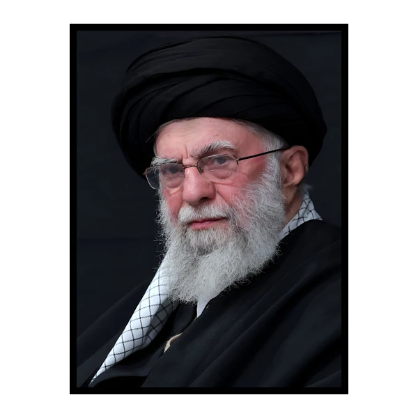 تابلو نوری بکلیت طرح تصویر رهبری ایران مدل B-bu7610 فریم مشکی