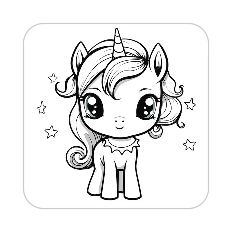 زیر لیوانی کاکتی طرح اسب تک شاخ و یونیکورن مدل mp29784