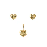نیم ست طلا 18 عیار زنانه حانیه مدل تراش طرح قلب
