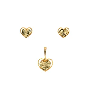نیم ست طلا 18 عیار زنانه حانیه مدل تراش طرح قلب