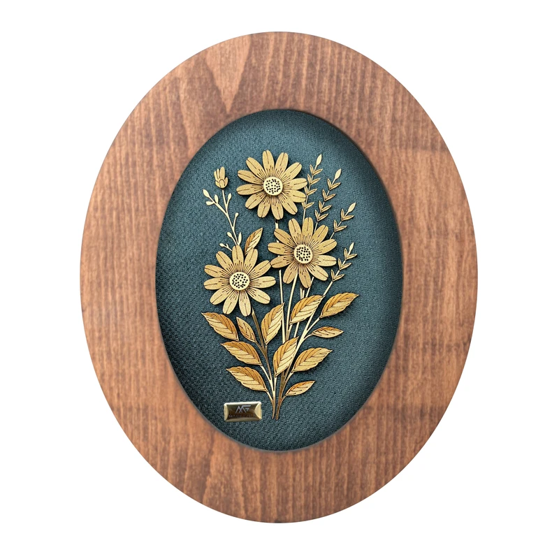 تابلو ورق طلا مارک گلد طرح بابونه سری زمرد کد TWZ020