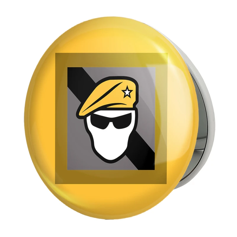 آینه جیبی خندالو طرح recruit_yellow  بازی رینبو سیکس سیج  مدل تاشو کد 30367