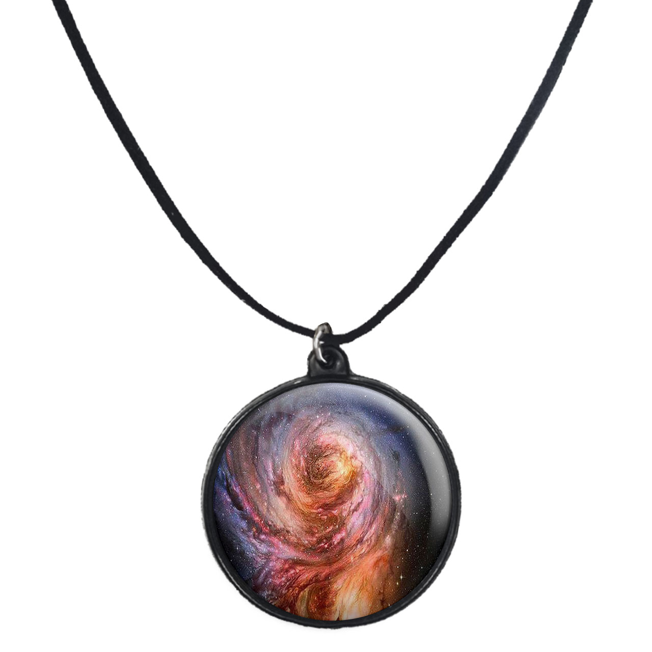 گردنبند پرمانه طرح کهکشان کد pmb.23959 مدل دو طرفه