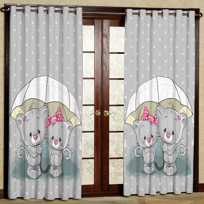 پرده مدل گربه چتر مخمل پانچی کد 988a سایز 140x280 سانتی متر