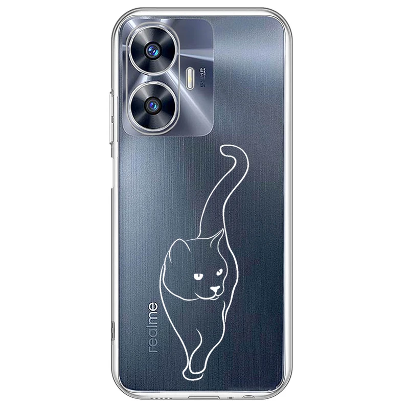 کاور مگافون طرح گربه مدل C60-W مناسب برای گوشی موبایل ریلمی C55