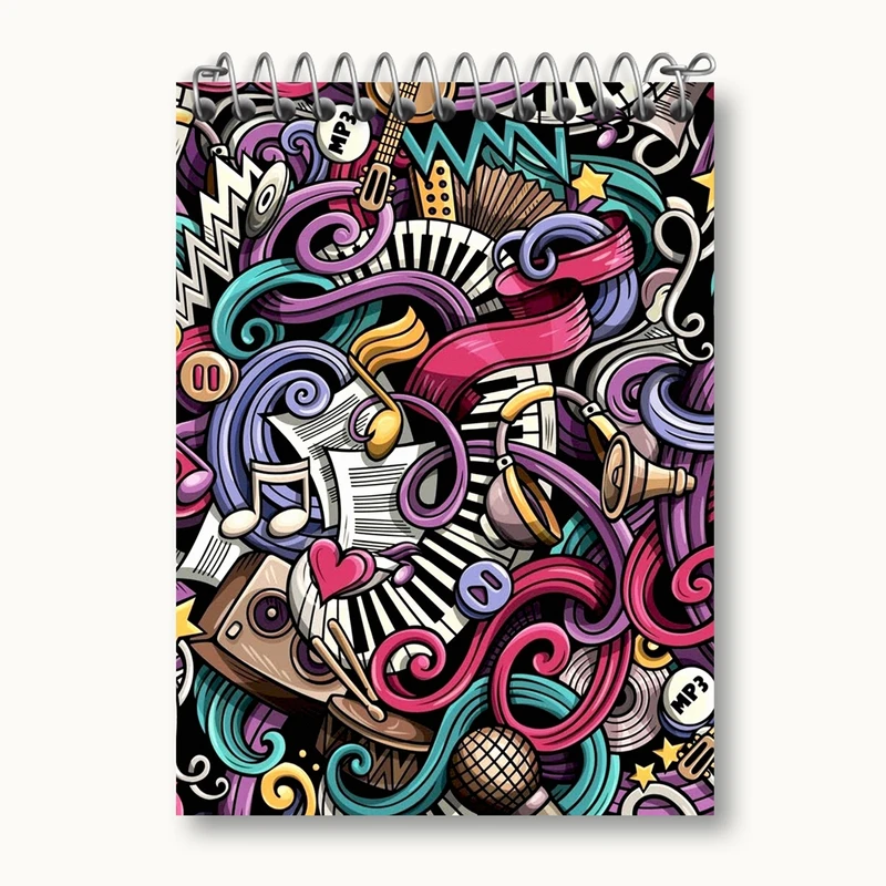 دفتر یادداشت 50 برگ خندالو مدل موزیک کد 5574