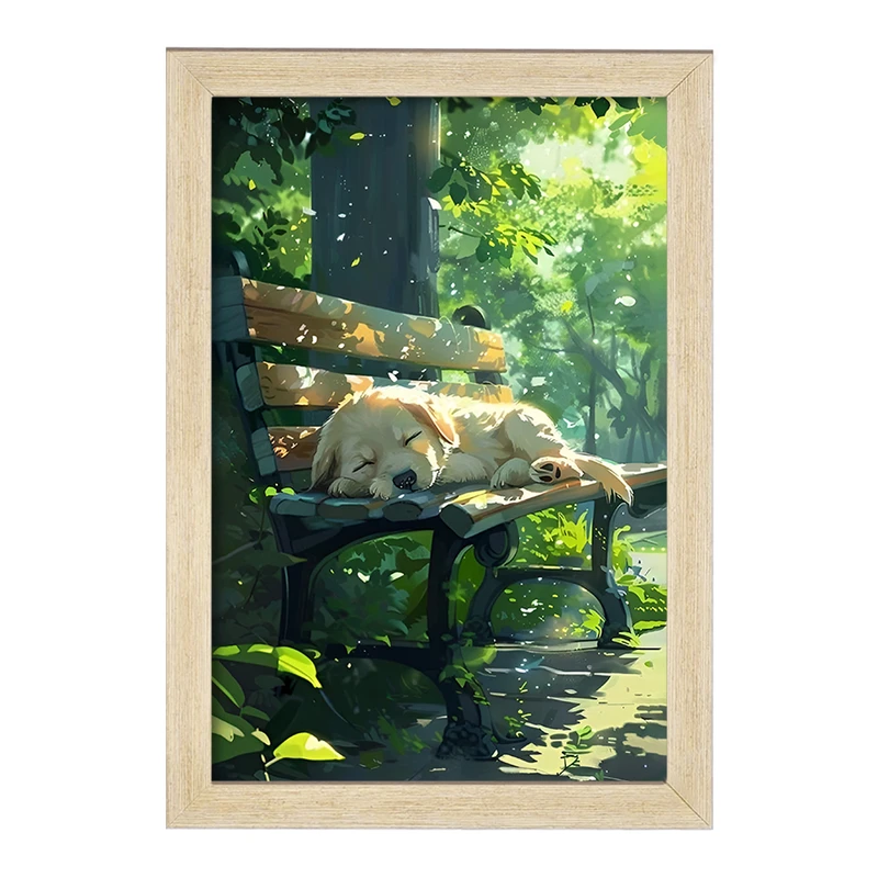 تابلو خندالو مدل سگ در جنگل کد F10689