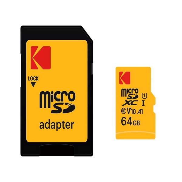 کارت حافظه SDHC کداک مدل V10 کلاس 10 استاندارد C10 سرعت 50mbps ظرفیت 64 گیگابایت به همراه آداپتور کارت حافظه SDHC کداک مدل V10 کلاس 10 استاندارد C10 سرعت 50mbps ظرفیت 64 گیگابایت به همراه آداپتور