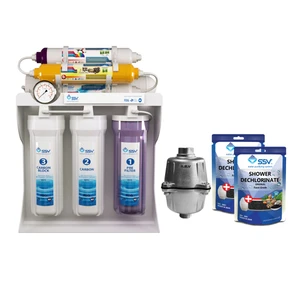 دستگاه تصفیه کننده آب اس اس وی مدل Maxpro x700 به همراه فیلتر دوش و شارژ یدک وزن 140 گرم مجموعه 2 عددی