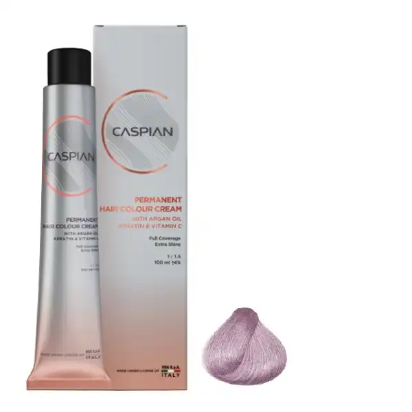 رنگ مو کاسپین مدل CA شماره 12.12 حجم 100 میلی لیتر رنگ بلوند دودی بژ بنفش