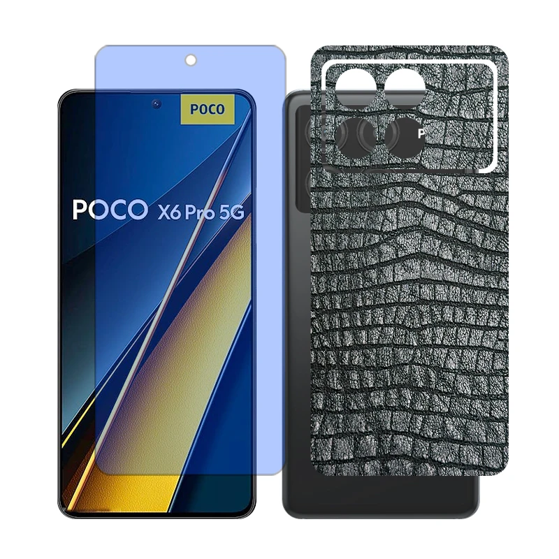 محافظ صفحه نمایش بلو کات گلس مدل Together مناسب برای گوشی موبایل شیائومی Poco X6 Pro به همراه برچسب پوششی پشت گوشی