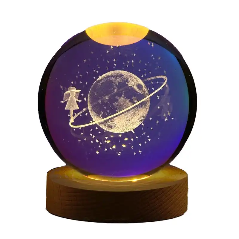 گوی کریستالی طرح دختر و ماه سه بعدی