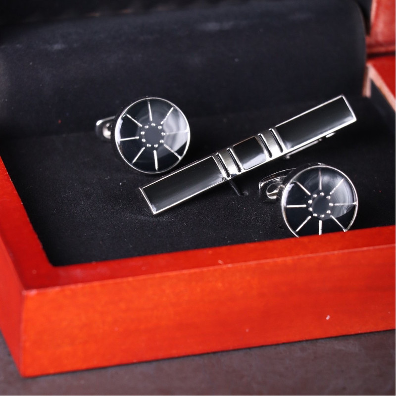 ست دکمه سردست و گیره کراوات مردانه پائولو روسی مدل S3