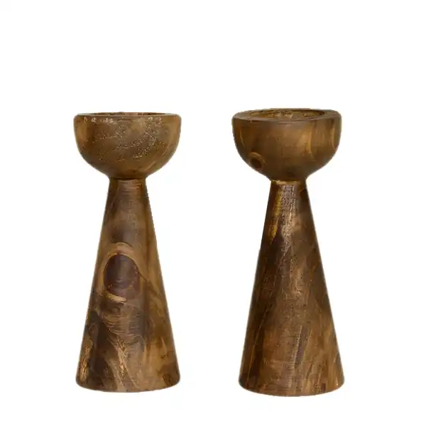 شمعدان چوبی مدل F3 مجموعه دو عددی