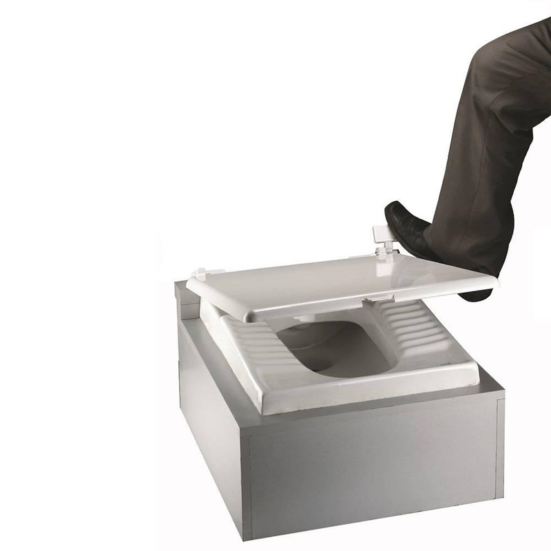 درپوش توالت زمینی سنی پلاستیک مدل پدال دار کد01