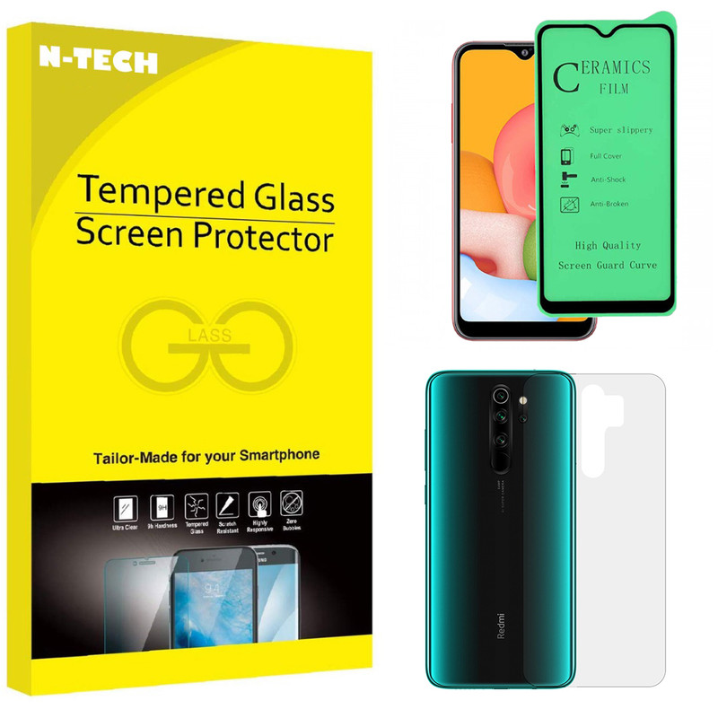  محافظ صفحه نمایش سرامیکی انتک مدل CRBKM-01 مناسب برای گوشی موبایل شیائومی Redmi Note 8 Pro به همراه محافظ پشت گوشی 