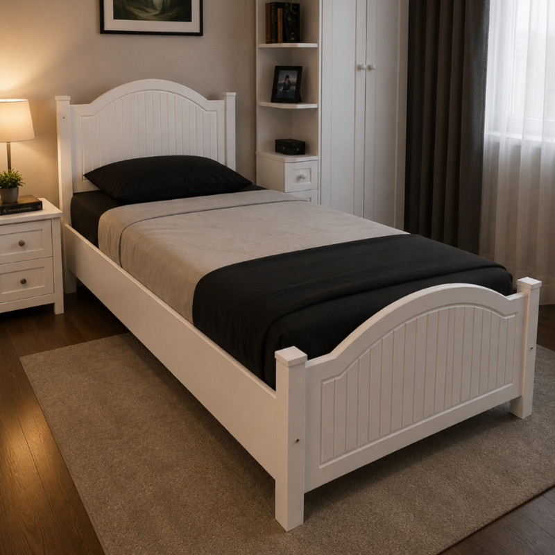 تخت خواب چوبی یک و نیم نفره مدل وکیومی 1120 سایز 120×200 سانتی متر
