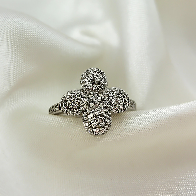 نیم ست نقره زنانه مدل گل کد NG1852