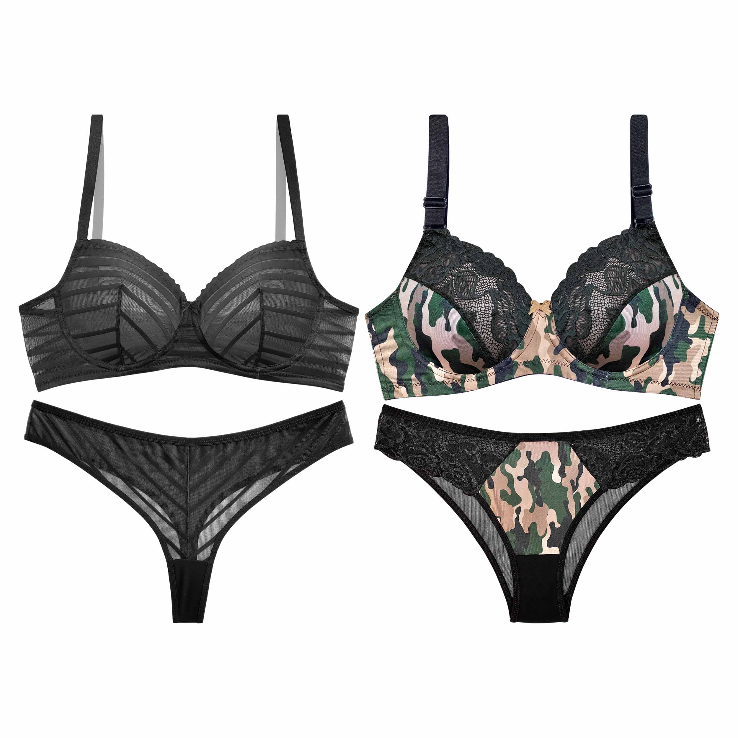 ست شورت و سوتین زنانه نوشه پوش کد 720-25101 مجموعه 2 عددی