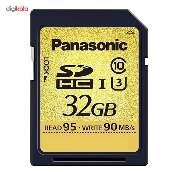 کارت حافظه SDHC پاناسونیک مدل RP-SDUD32GAK کلاس 10 استاندارد UHS-I U3 سرعت 95MBps ظرفیت 32 گیگابایت