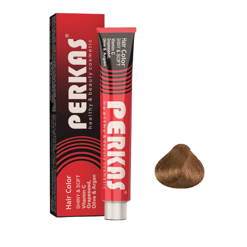 رنگ مو پرکاس شماره 7.03 حجم 100 میلی‌لیتر رنگ بلوند تنباکویی متوسط