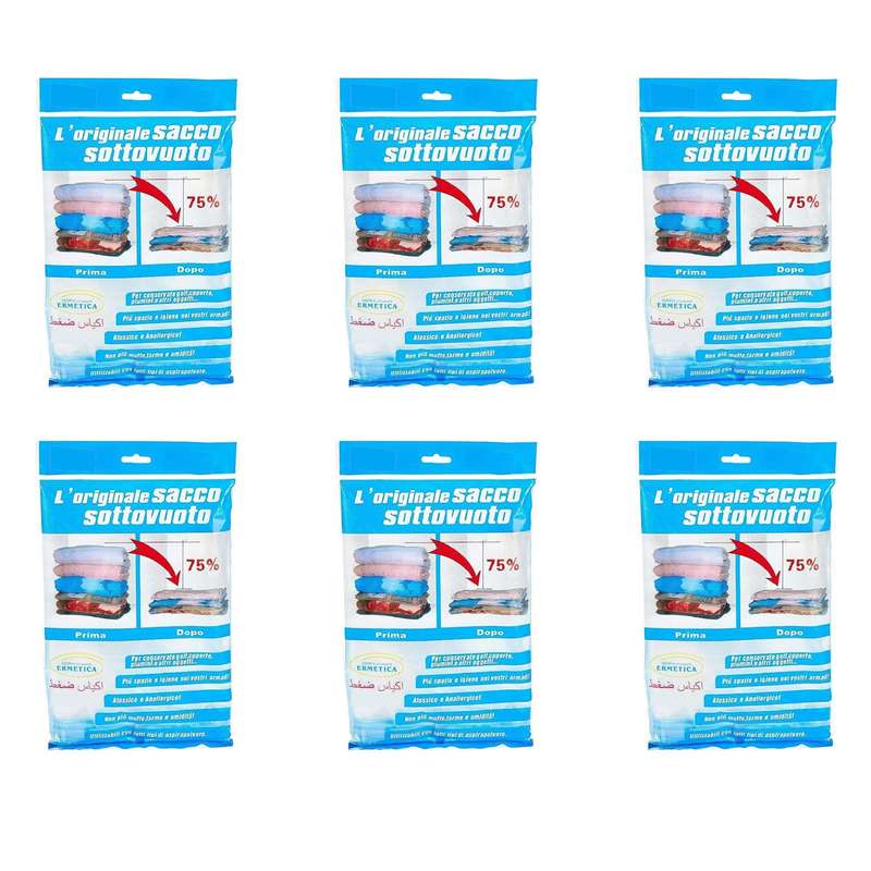 کیسه وکیوم مدل کاهش حجم Blue بسته 6 عددی کیسه وکیوم مدل کاهش حجم Blue بسته 6 عددی