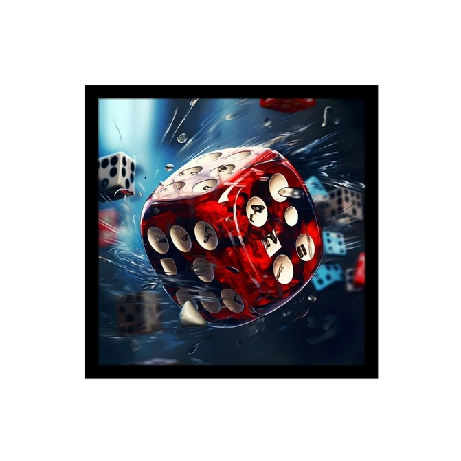 تابلو نوری بکلیت طرح بازی و تاس مدل لایت باکس B-MID-20980