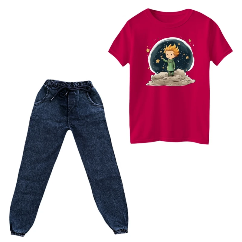 ست تی‌شرت و شلوار پسرانه مدل شازده کوچولو و ستاره