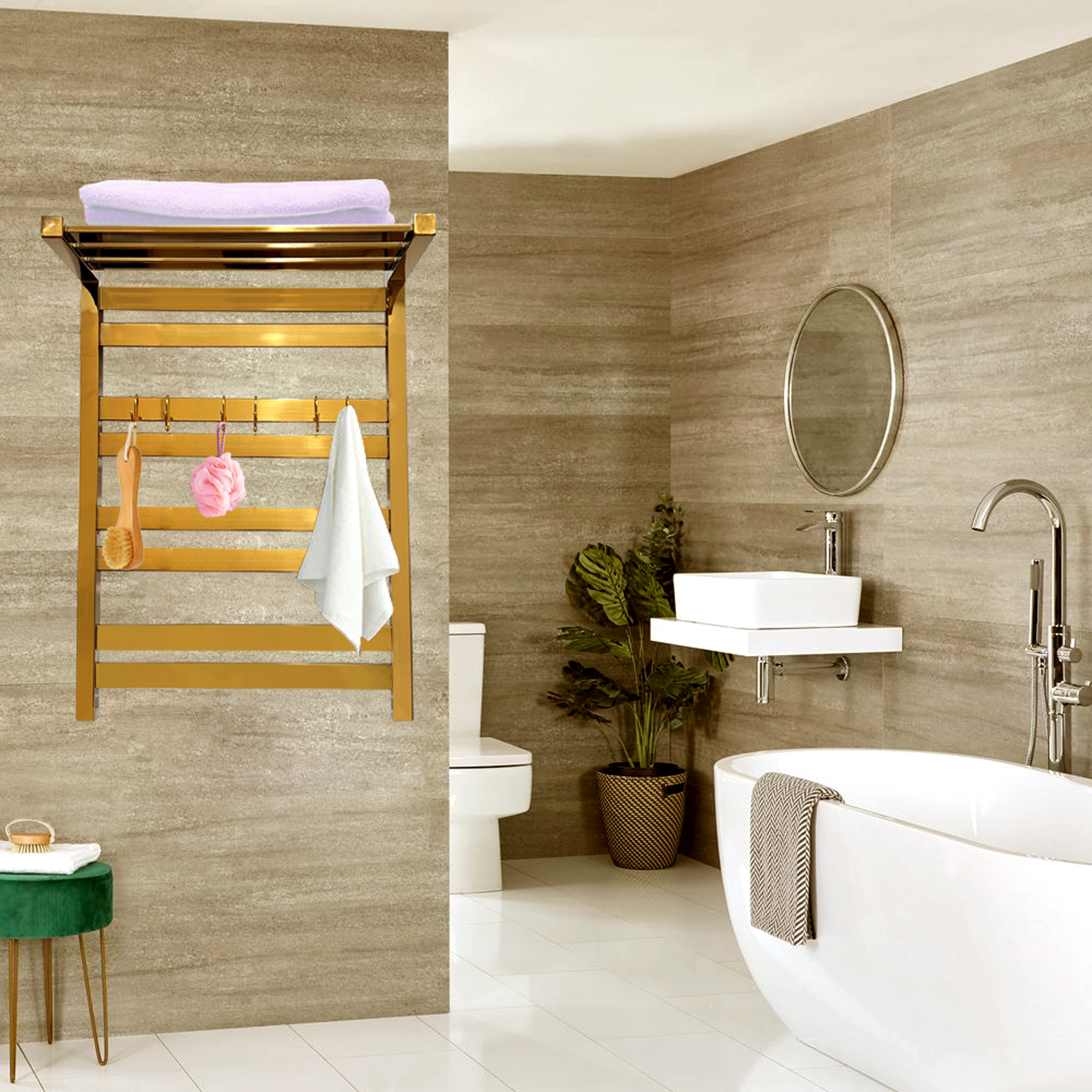 رادیاتور حوله خشک کن هاتیپس مدل کلاسیک یک طبقه 80x50