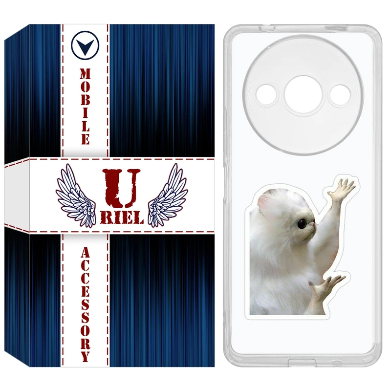 کاور یوریل مدل Clear کد 89 طرح میمون سفید مناسب برای گوشی موبایل شیائومی Redmi A3 / A3x
