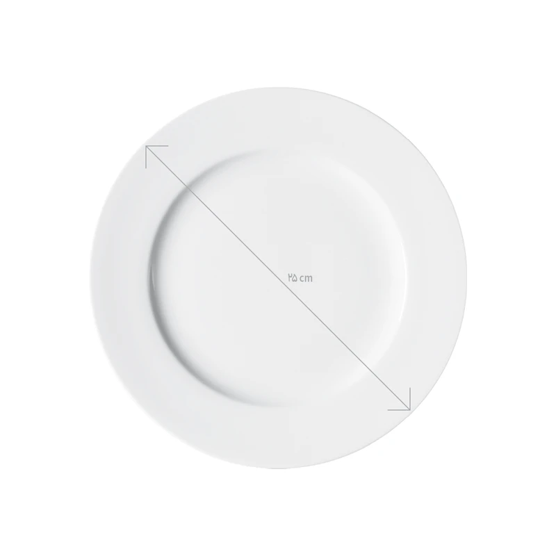 عکس شماره 4 : بشقاب غذاخوری چینی زرین ایران مدل ایتالیا 25 فلورانس درجه 3 بسته شش عددی