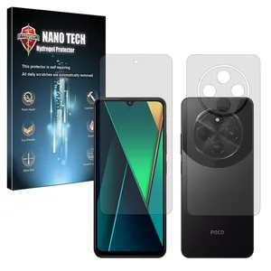 Nano tech Matte model Tough screen protector suitable for Xiaomi Poco C75 mobile phone along with the back of the phone