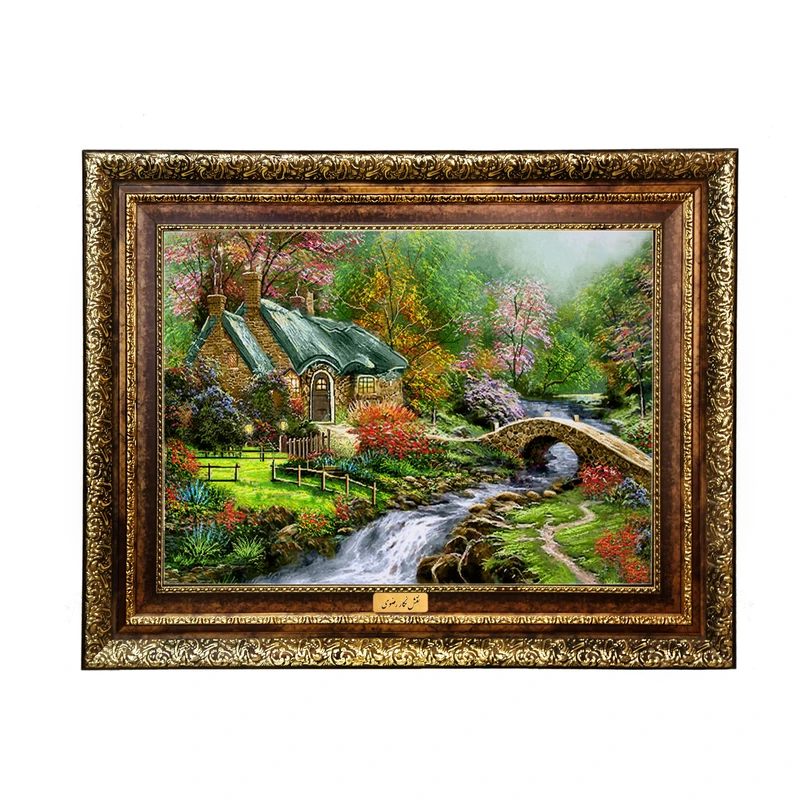 تابلو فرش ماشینی نقش نگار رضوی طرح منظره کد 1585KH