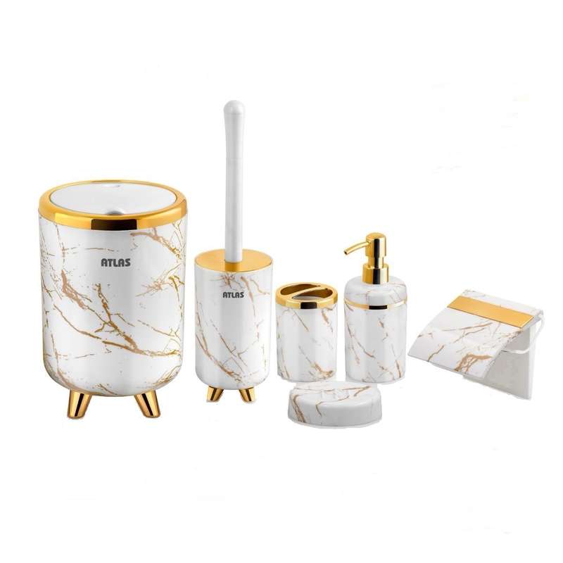 ست سرویس بهداشتی اطلس مدل الیت ۶ تکه ماربل